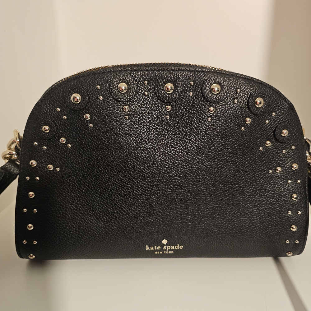 Kate Spade Black Crossbody Bag with Golden Studs